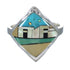 Southwestern Sterling Silver And Multicolor Native American Village Design Ring Size 6-1/2 YX78003